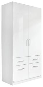 SKRIŇA S OTOČNÝMI DVERAMI, biela, biela s vysokým leskom, 91/197/54 cm Carryhome - Skrine