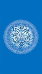 Plážová osuška TIGER 100x180 cm modrá, 100% mikrovlákno