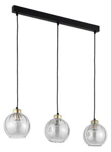 Závesný luster na lane DEVI 3xE27/15W/230V čierna/dymová