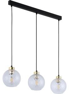 Luster na lanku DEVON 3xE27/15W/230V čierna/priehľadná