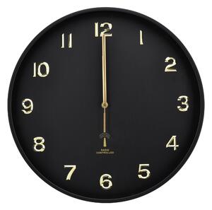 RÁDIOM RIADENÉ HODINY, čierna, Ambia Home - Hodiny