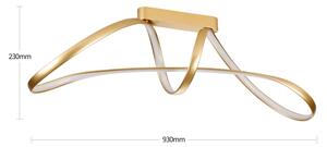 Brilagi-LED Stmievateľný prisadený luster TWISTER LED/60W/230V 3000-6000K zlatý+DO