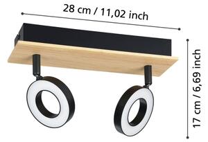 Eglo 901203 - LED Bodové svietidlo RIELVES 2xLED/4,2W/230V čierna/hnedá
