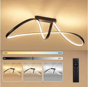 Brilagi-LED Stmievateľný prisadený luster TWISTER LED/60W/230V 3000-6000K čierny s diaľkovým ovládaním