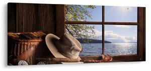 Obraz - Rybárska výbava (120x50 cm)