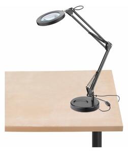 Extol - LED Stmievateľná stolná lampa s lupou LED/8W/5V 2900/4500/7500K čierna
