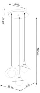 Sollux SL.1357 - Luster na lanku HYPERION 3xG9/8W/230V biela