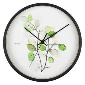 KARLSSON Nástenné hodiny Botanical Eucalyptus 26 × 4,5 cm