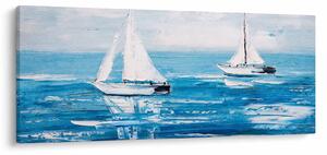 Obraz - Maľba jachty na mori (120x50 cm)