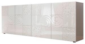 ŠIROKÁ KOMODA, biela s vysokým leskom, 241/84/42 cm MID.YOU - Online Only drobný nábytok, Online Only