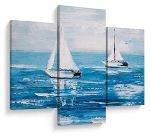 Obraz - Maľba jachty na mori (90x60 cm)
