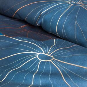 Tyrkysové posteľné obliečky LOTOS2 s potlačou 220x200 cm, 70x80 cm/x2
