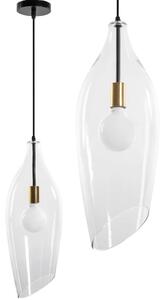 Toolight - Moderná sklenená stropná lampa E27 60W APP892-1CP, čierna-zlatá, OSW-05693