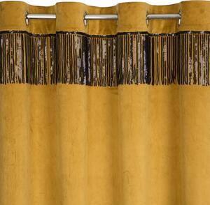 Dekorstudio Luxusný zamatový záves so strapcami v medenej farbe