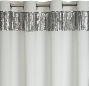 Dekorstudio Luxusný zamatový záves so strapcami v bielej farbe
