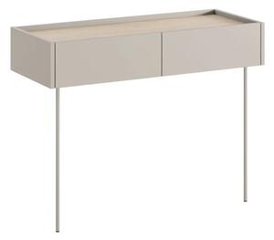 Toaletný stolík Desin 100 cm so zásuvkami a kovovými nohami - kašmír / dub nagano