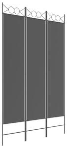 3-panelový paraván čierny 120x200 cm látkový