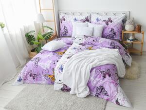 XPOSE® Bavlnené obliečky KAROLÍNA na dve postele - fialové