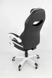 HERNÁ STOLIČKA, kožený vzhľad, čierna, biela MID.YOU - Kancelárske stoličky, Online Only