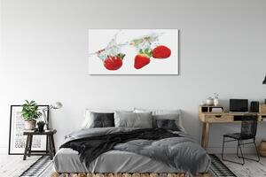 Obraz canvas Water Strawberry biele pozadie 125x50 cm