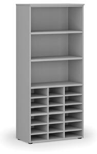 Triediaci regál PRIMO GRAY, 1781 x 800 x 420 mm, 18 priehradok, sivý