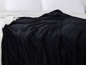 XPOSE® Mikroplyšová deka Exclusive s baránkom - čierna 140x200 cm