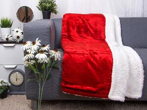 XPOSE® Mikroplyšová deka Exclusive s baránkom - červená 140x200 cm