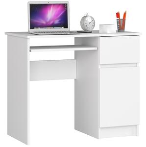 Ak furniture Písací stôl PIKSEL 90 cm biely pravý