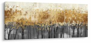 Obraz - Zlaté stromy (120x50 cm)