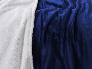 XPOSE® Mikroplyšová deka Exclusive s baránkom - tmavo modrá 140x200 cm