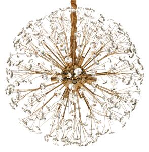 Luster mosadzný kov sklo ⌀ 60 cm závesná lampa krištáľový sklenený glamour štýl obývačka spálňa