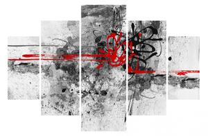 Hanah Home Viacdielny obraz Black Red 92 x 56 cm