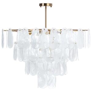 Luster mosadzný kov sklo ⌀ 80 cm závesná lampa sklenený glamour štýl obývačka spálňa