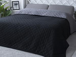 XPOSE® Prikrývka na posteľ EVITA – tmavo sivá/čierna 220x240 cm