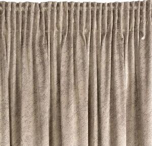 Tmavo béžový zamatový záves RIVA s mramorovým vzorom 140x270 cm