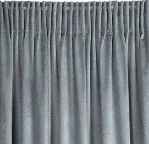 Oceľovo sivý zamatový záves RIVA s mramorovým vzorom 140x270 cm