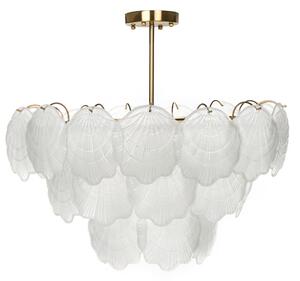 Luster mosadzný kov sklo ⌀ 60 cm závesná lampa sklenený glamour štýl obývačka spálňa
