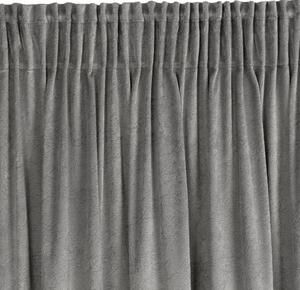 Sivý zamatový záves RIVA s mramorovým vzorom 140x270 cm