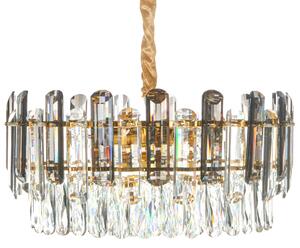 Luster mosadzný kov sklo ⌀ 48 cm závesná lampa krištáľový sklenený glamour štýl obývačka spálňa