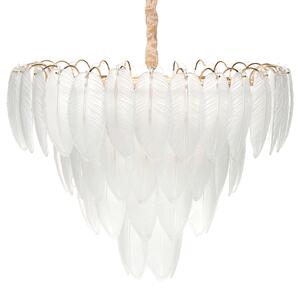 Luster mosadzný kov sklo ⌀ 60 cm závesná lampa sklenený glamour štýl obývačka spálňa