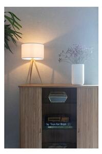 Biela stolová lampa Zuiver Tripod Wood