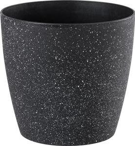 Kvetináč Strend Pro Stone, 28x26 cm, čierny, efekt kameňa