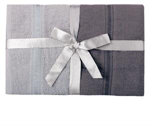 XPOSE® Darčekové balenie uterákov ARIEL - tmavo sivé/svetlo sivé 4ks