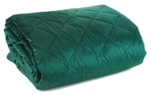 Dekorstudio Luxusný zamatový prehoz na posteľ KRISTIN1 v tmavo zelenej farbe