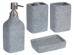 Bathroom Solutions Sada kúpeľňových doplnkov Stone, sivá/s prvkami vo farbe nerez