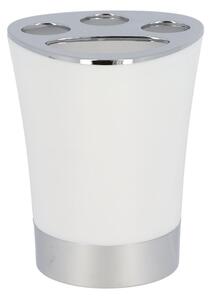 Kúpeľňový pohár na kefky Cuesta, biela/s chrómovými prvkami, 250 ml