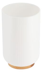 TENDANCE Kúpeľňový pohár Besson, biela/s drevenými prvkami, 300 ml