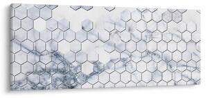 Obraz - Mramorované hexagóny (120x50 cm)