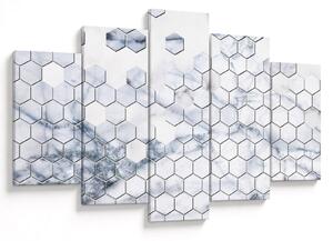 Obraz - Mramorované hexagóny (150x105 cm)