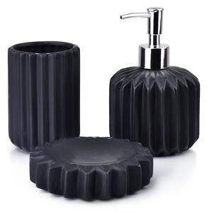 Mondex Sada kúpeľňových doplnkov Ferra, čierna/s chrómovými prvkami